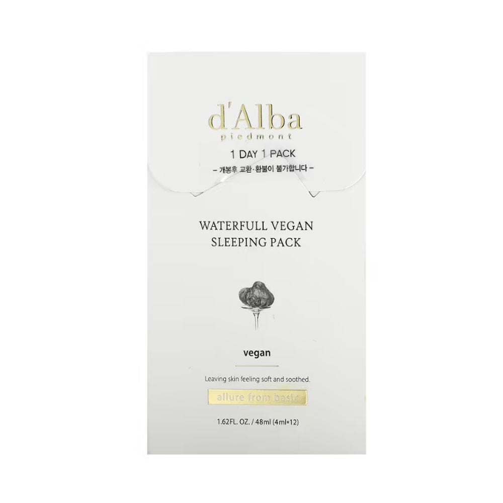 d'Alba | Waterfull Vegan Sleeping Pack – 4 ml x 12 Sachets