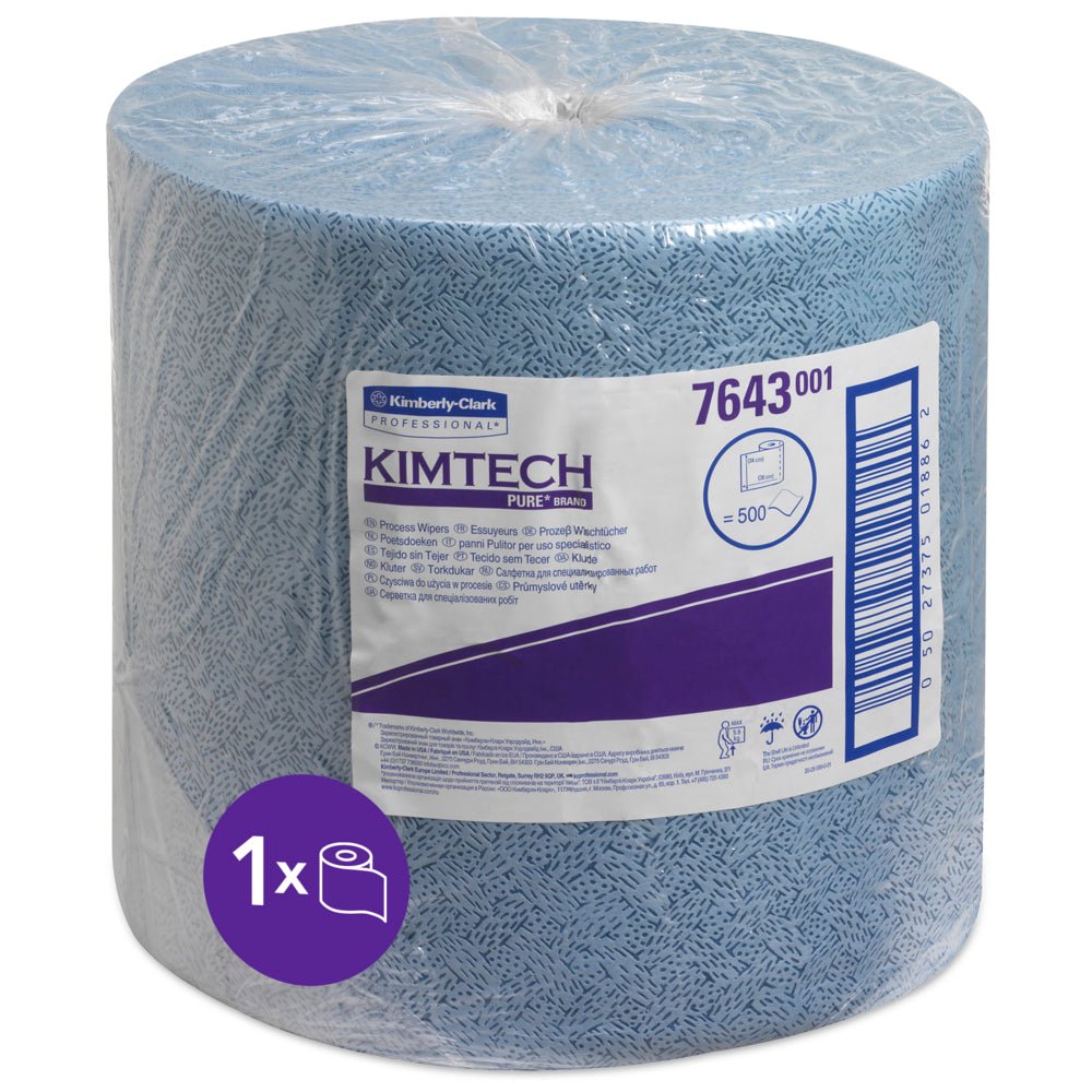 Kimtech® Prozeßwischtücher - Großrolle / Blau - 1 Roll  x 500 Sheets | Karton (1 Rolle)