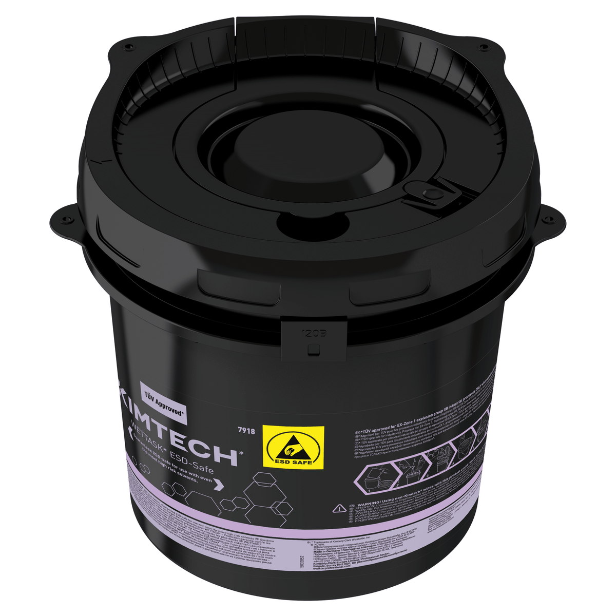 Kimtech® WETTASK* ESD Rollen Wischtuch Spender - Spendereimer / Schwarz - | Karton (4 Eimer)