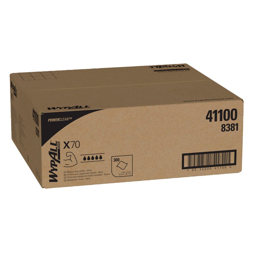 WypAll® X70 PowerClean - Tuch / Weiß - 1 Right Rag Box  x 300 Sheets | Karton (1 Box)