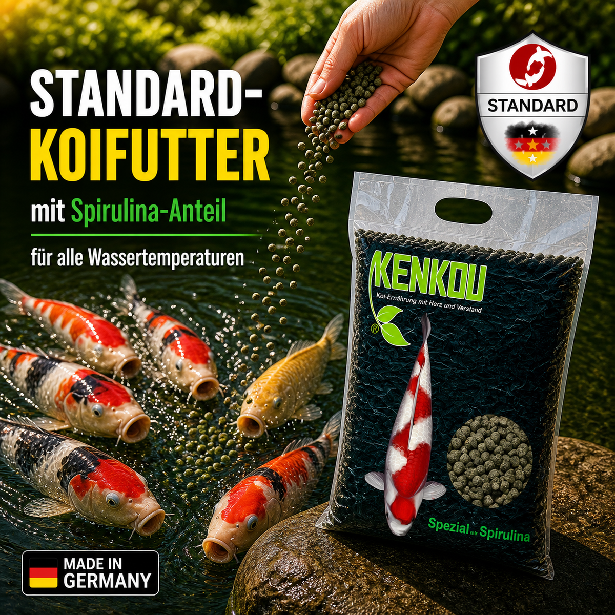 Koifutter 6 mm KENKOU® Spezial mit Spirulina