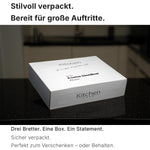 Akazien Schneidebrett-Set – 3-teilig mit Halter