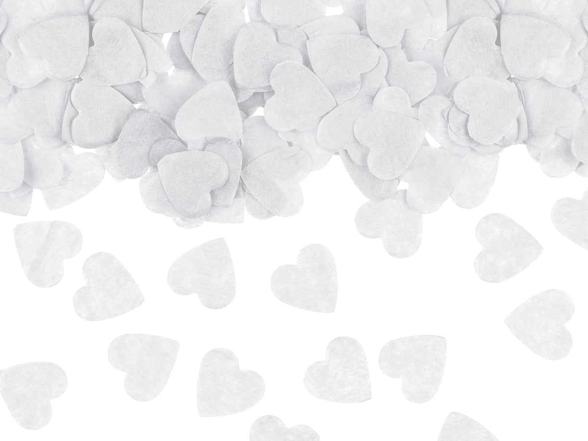 Konfetti Papier Herzen Weiß 15g