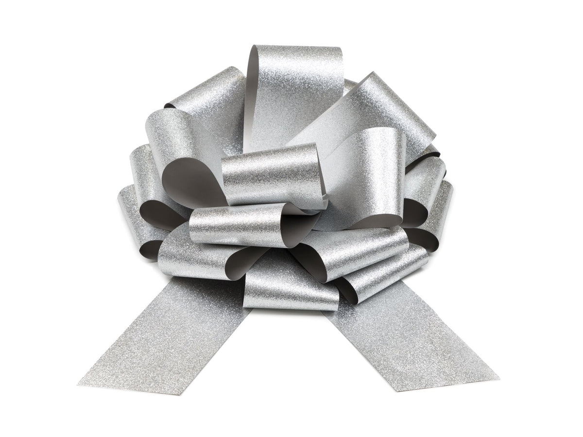 Dekoschleife ø 30 cm | Silber