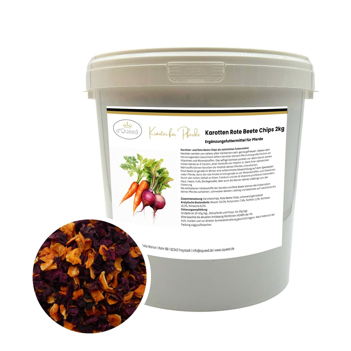 Karotten Rote Beete Chips Mischung für Pferde 2kg