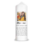 Bedruckte große Kerze mit Foto - Mama Definition