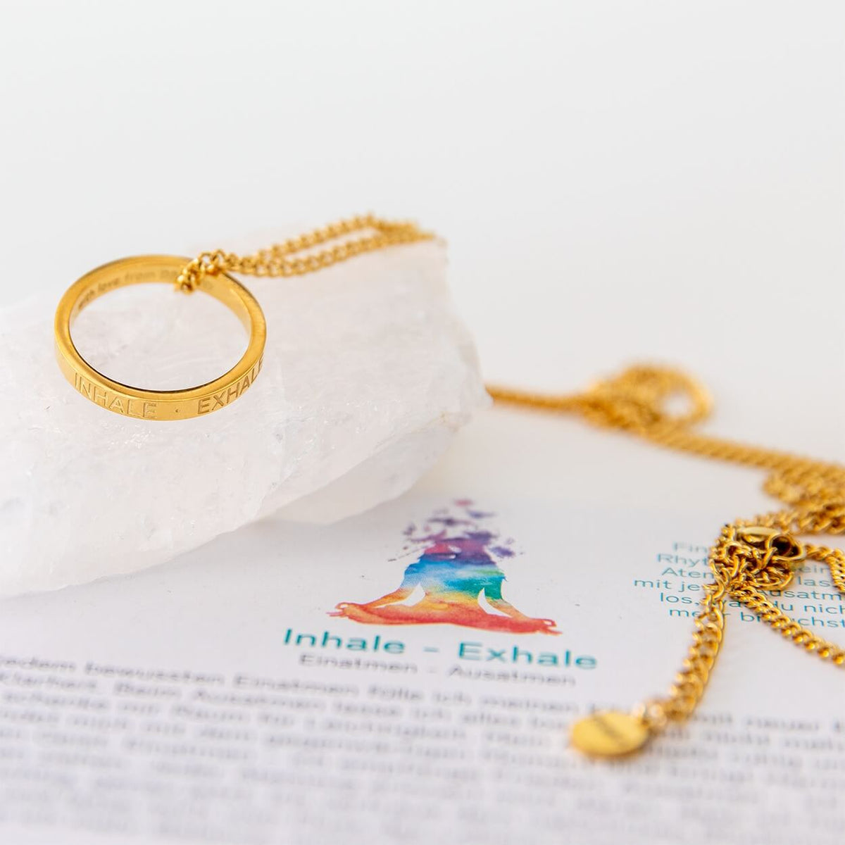 Kette mit Ring | vergoldet | Inhale Exhale