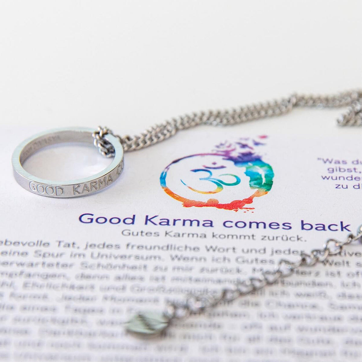 Kette mit Ring | silber | Good Karma comes back