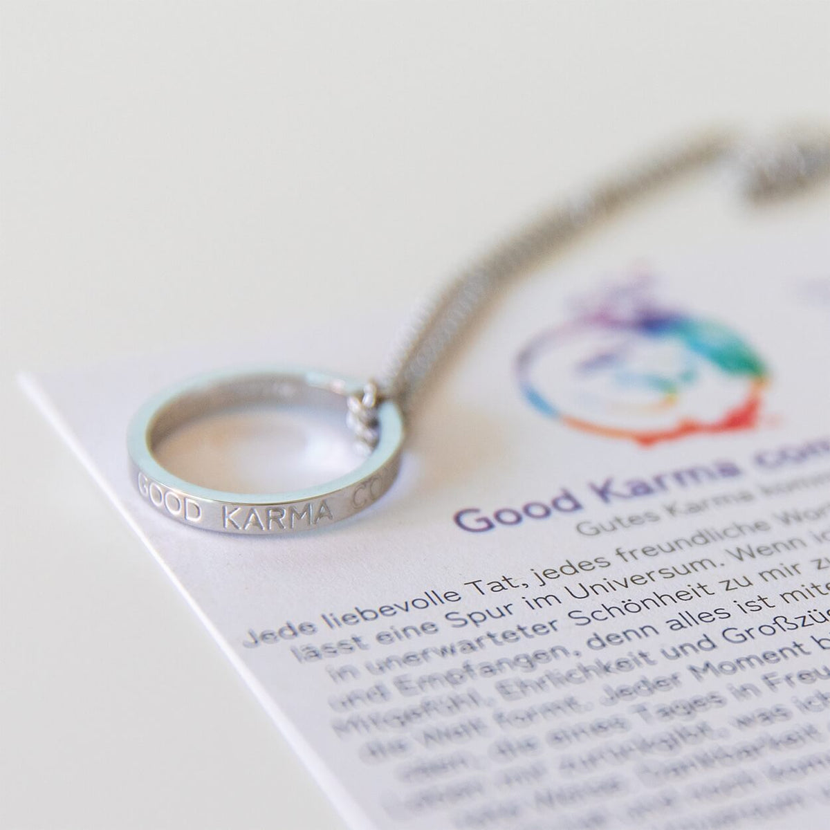 Kette mit Ring | silber | Good Karma comes back