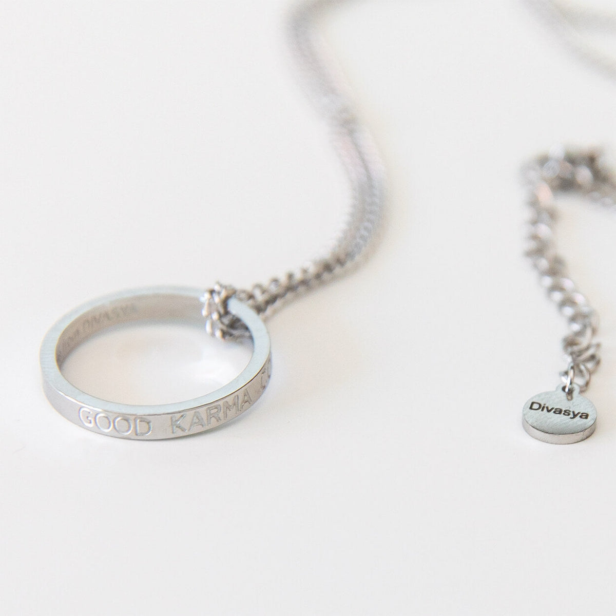 Kette mit Ring | silber | Good Karma comes back