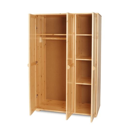 Vanessa Kleiderschrank Bio Kiefer | 3-türig aus 100% massivem Holz Namma Markt