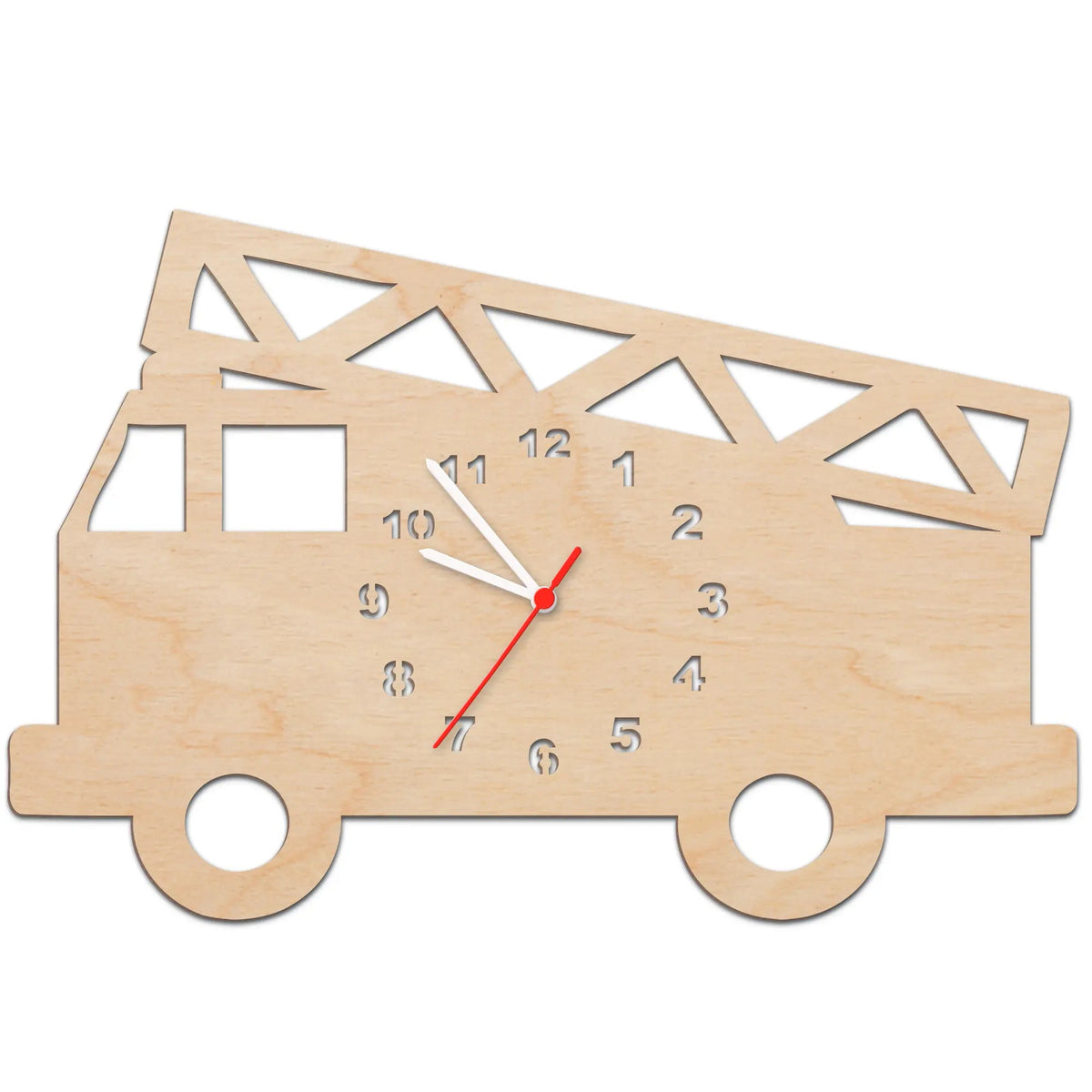 Kinder Wanduhr im Feuerwehrauto Design