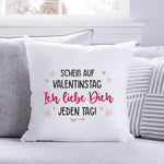 Bedrucktes Kissen mit Spruch Scheiß auf Valentinstag