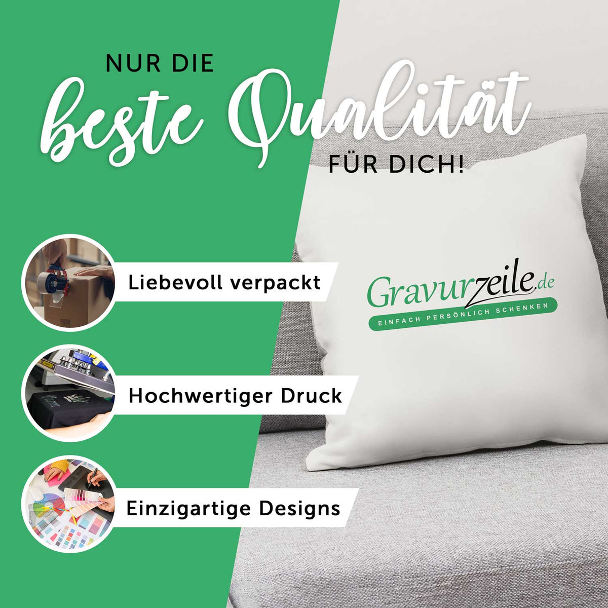 Kissen mit Weihnachtsmotiv - I'm snow cute - Weihnachtsdeko - Geschenke für Frauen & Männer