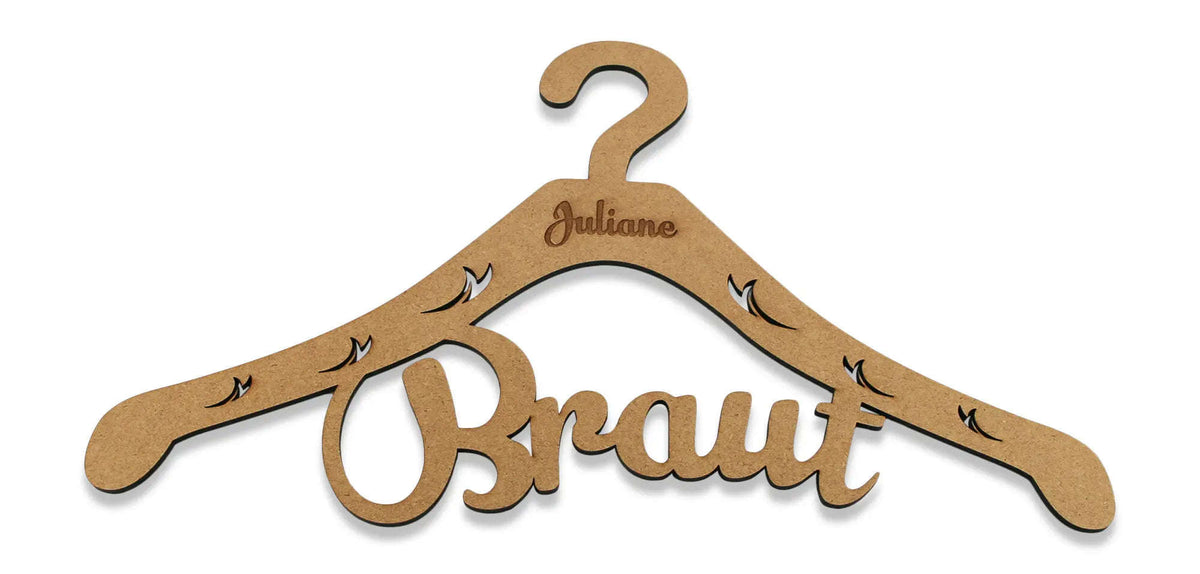 Kleiderbügel "Braut & Bräutigam" mit Gravur Namma Markt