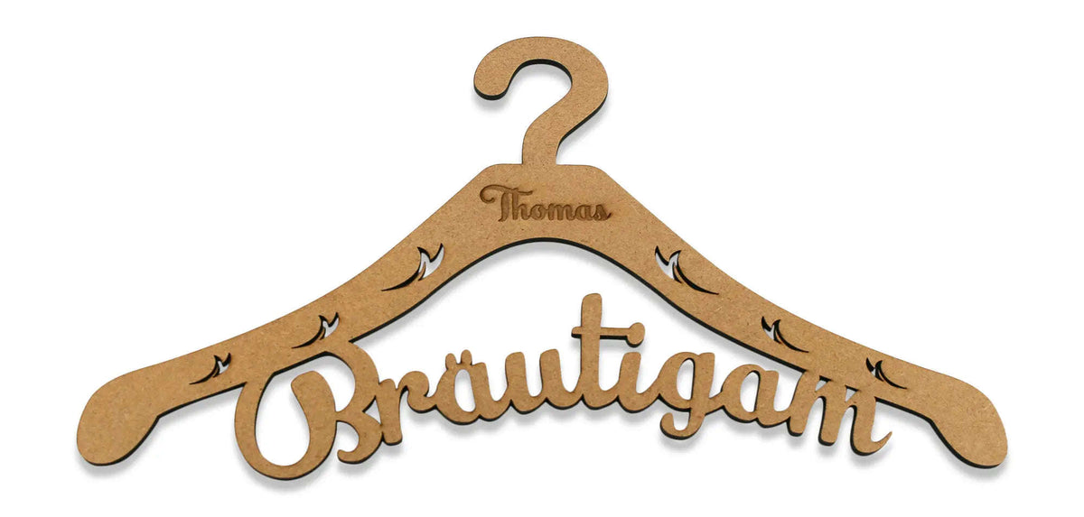 Kleiderbügel "Braut & Bräutigam" mit Gravur Namma Markt