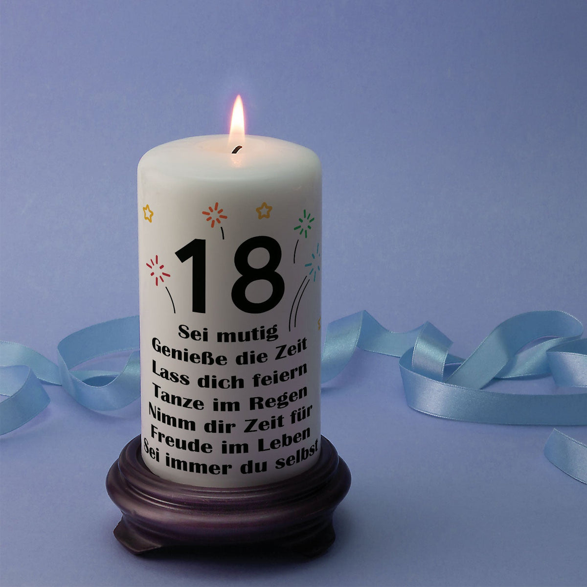 Kleine Geburtstagskerze "18 Jahre Geburtstag"