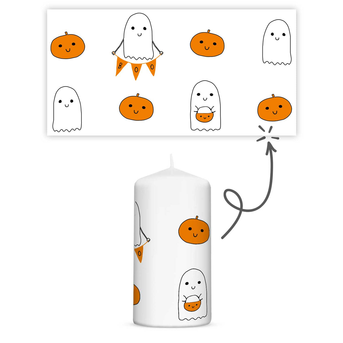 Kleine Kerze "Halloween Geist"