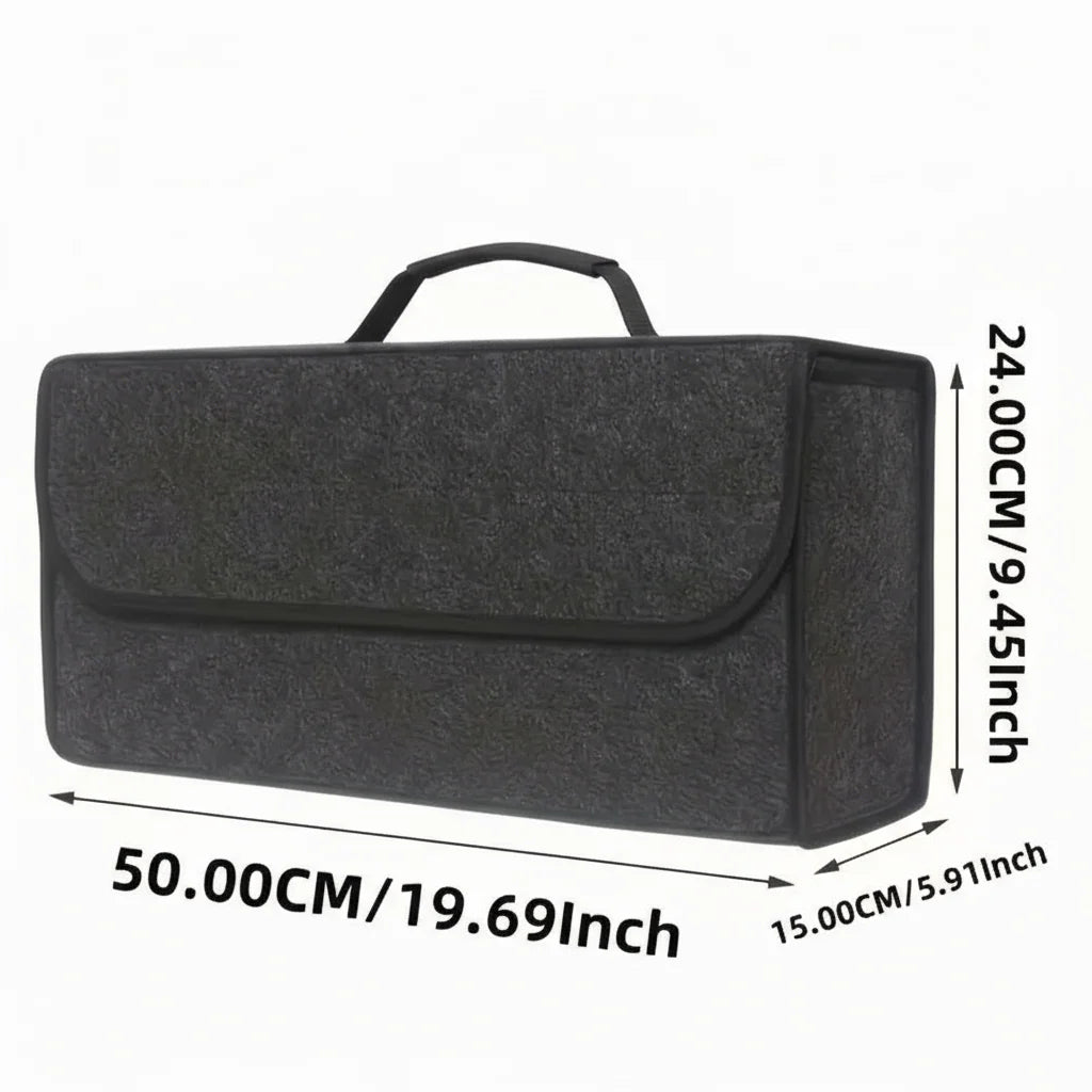 Filz Auto Organizer – Faltbare Tasche Grau für Camper
