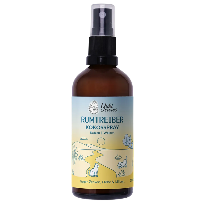 Kokos Spray Rumtreiber - sanfter Zeckenschutz für Katzen & Welpen