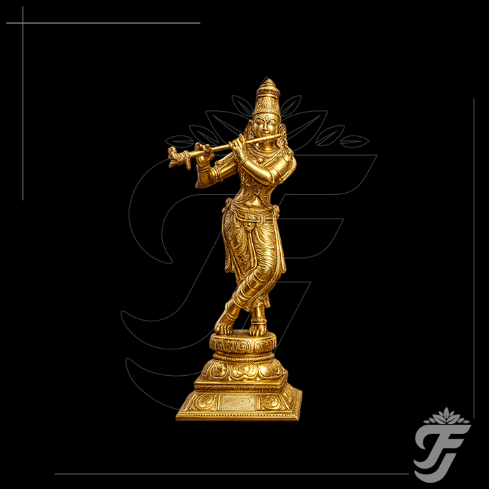 BRASS KRISHNA STATUE - 7 INCH product image 1