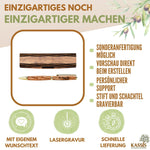 Kugelschreiber aus Olivenholz in Holzschachtel mit Gravur „Alles Gute“ | Edles Geschenk für Geburtstag, Abschluss & Jubiläum