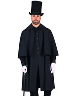 Schwarzer Kutschermantel für Herren | Kostüm Mittelalter Halloween