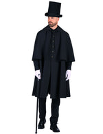 Schwarzer Kutschermantel für Herren | Kostüm Mittelalter Halloween