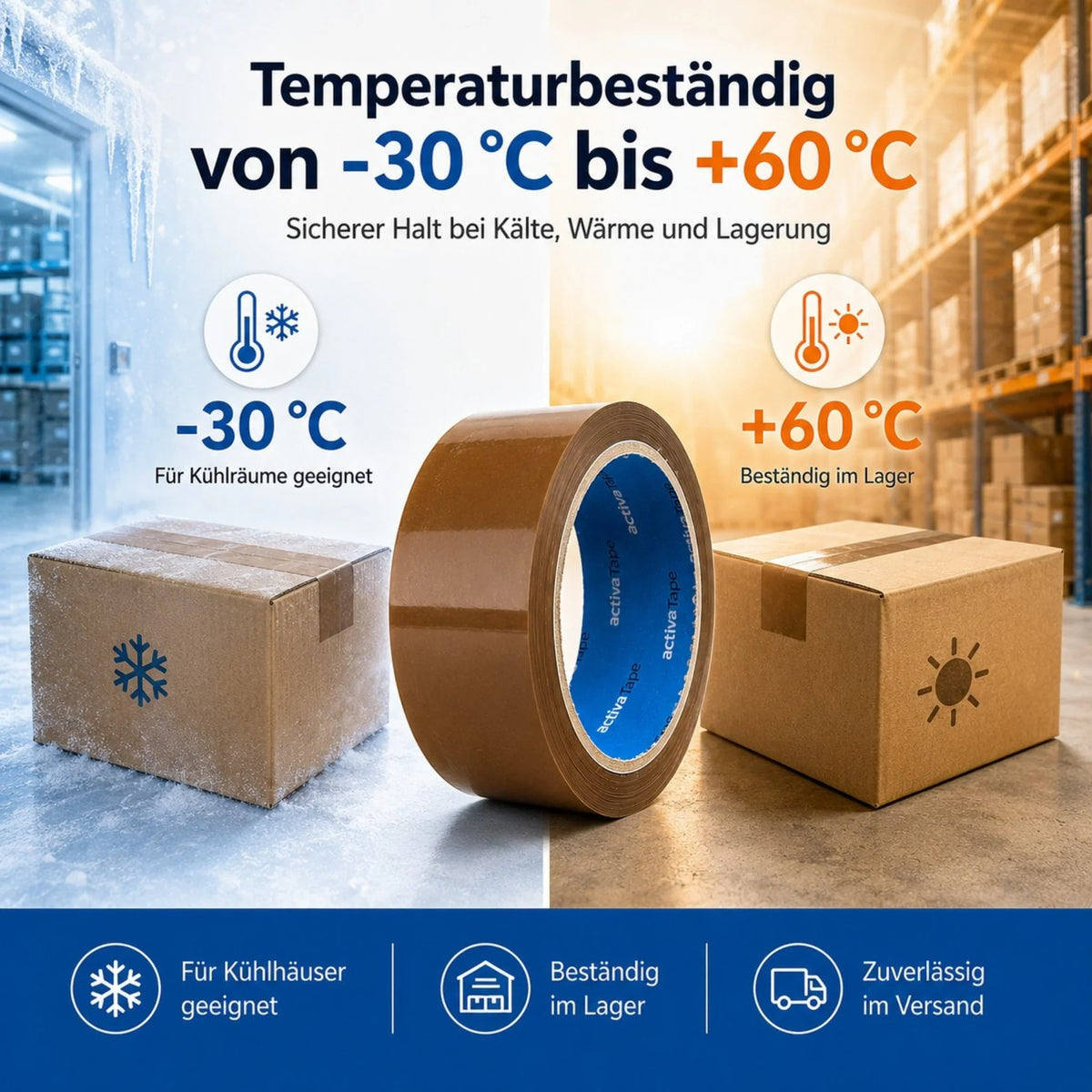 Paketklebeband Braun 48 mm x 66 m – BOPP Paketband