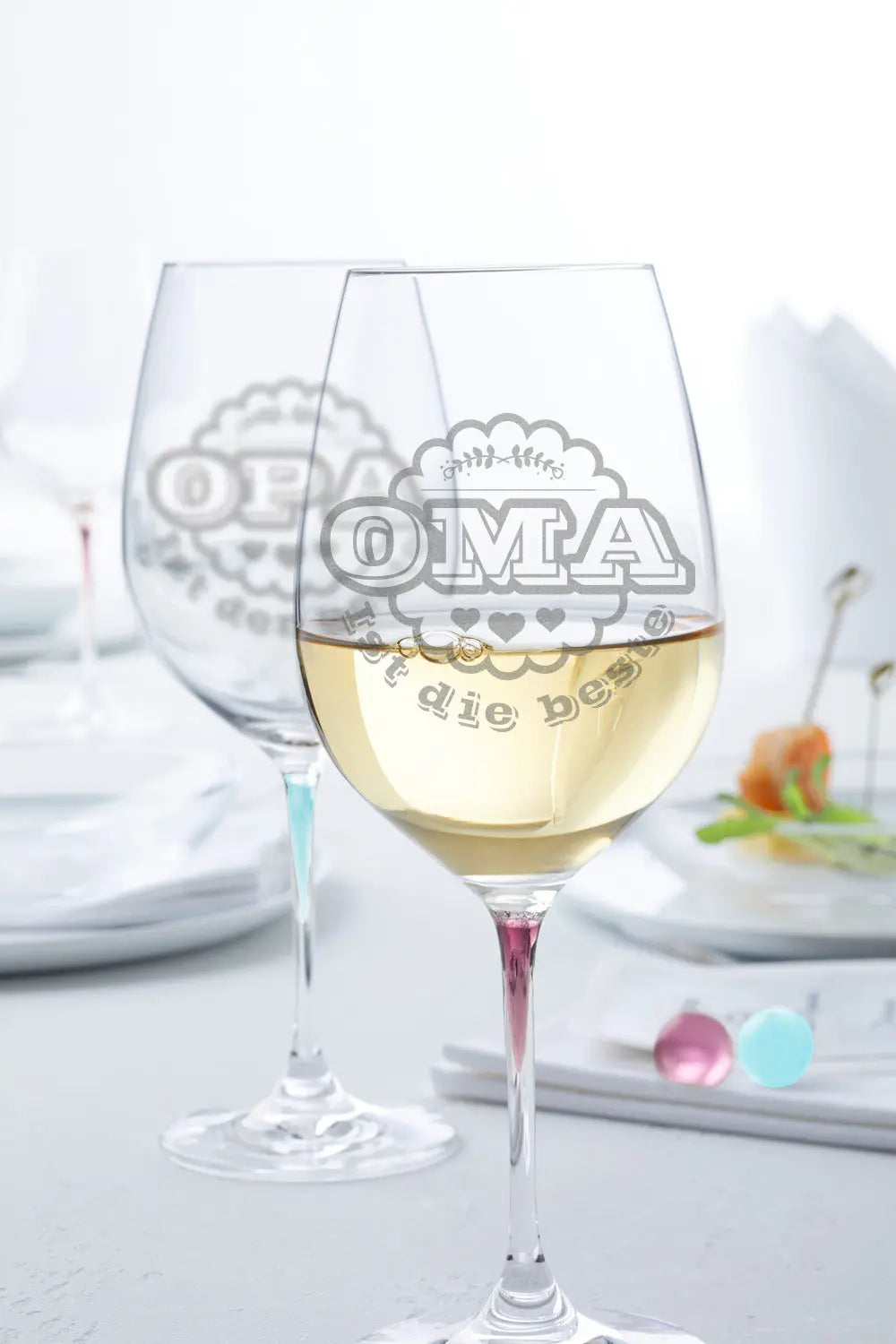 Stölzle Lausitz Weingläser "Oma ist die Beste" & "Opa ist der Beste" im Set