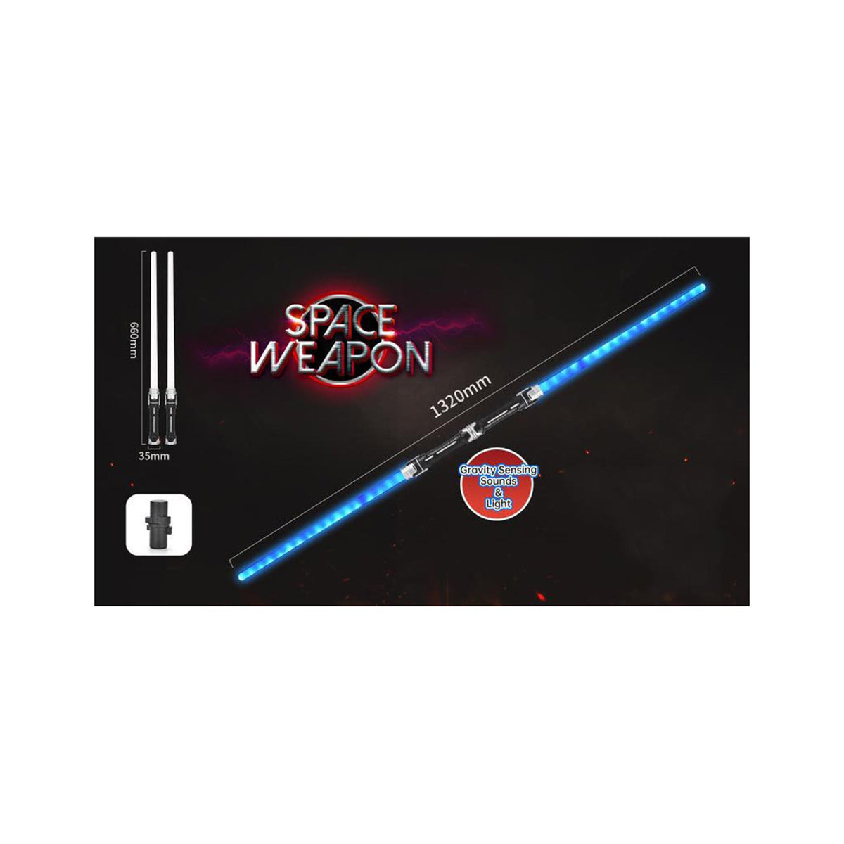 Lichtschwert "Galactica" mit Licht und Sound - 2er Set | Blau
