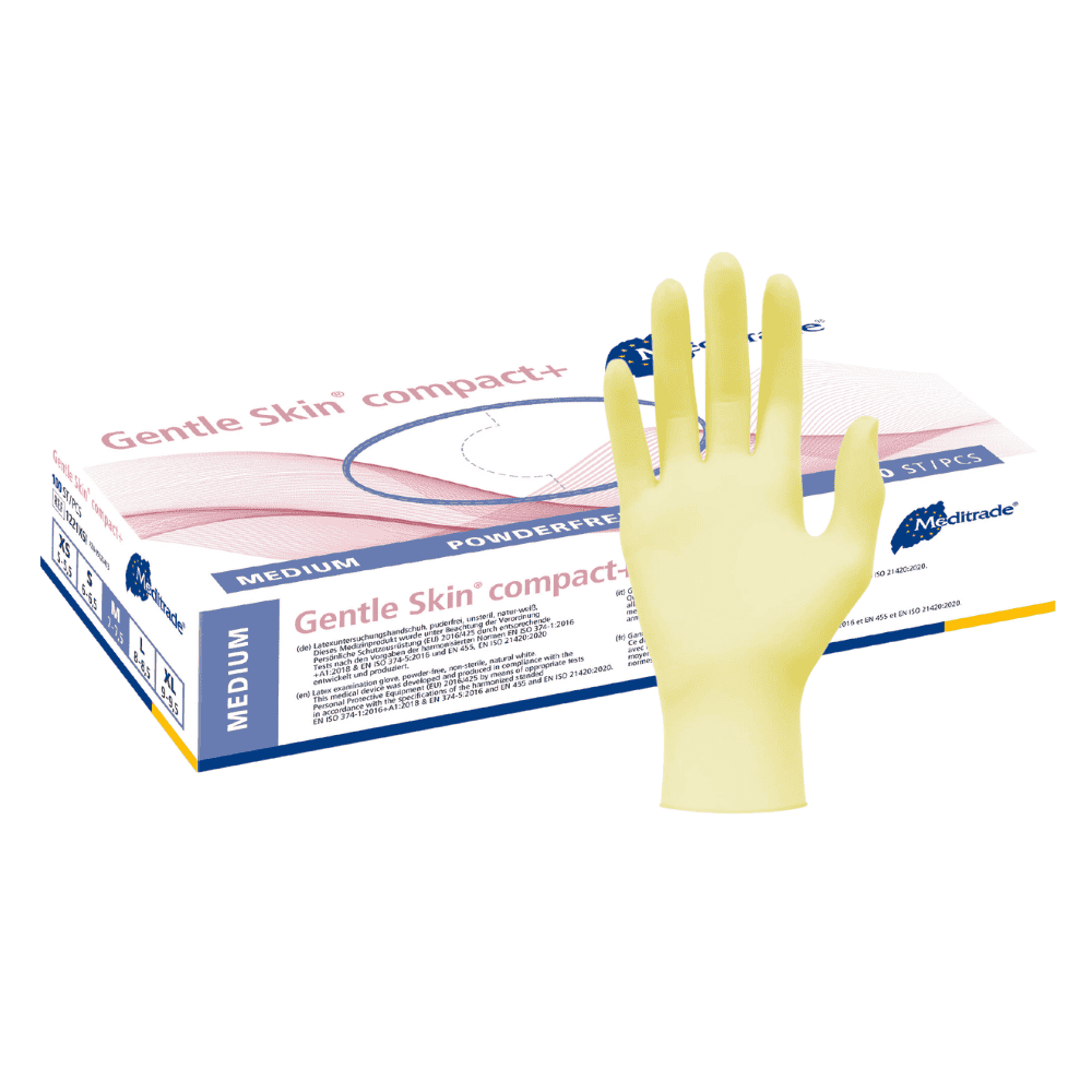 Meditrade Gentle Skin® Latexhandschuhe compact+ Einweghandschuh Namma Markt