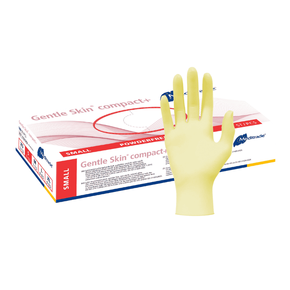 Meditrade Gentle Skin® Latexhandschuhe compact+ Einweghandschuh Namma Markt