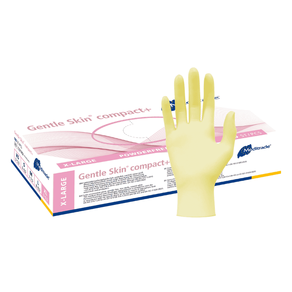 Meditrade Gentle Skin® Latexhandschuhe compact+ Einweghandschuh Namma Markt