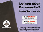 2x Halbleinen Geschirrtücher Anthrazit & 3x Spüllappen Grau (Dark-Grey)