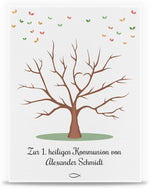 Leinwand als Gästebuch zur Kommunion