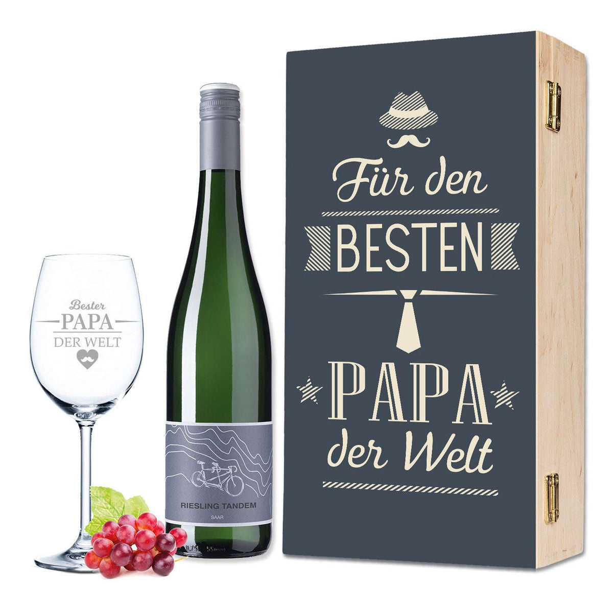 Stölzle Lausitz Weinglas mit Gravur "Bester Papa der Welt" Namma Markt
