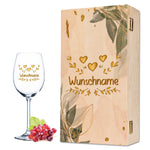 Stölzle Lausitz Weinglas mit UV-Druck "Herzensmensch Floral Gold" Design