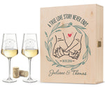 Stölzle Lausitz Weingläser mit Gravur "A True Love Story never Ends" im Set