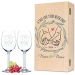 Stölzle Lausitz Weingläser mit Gravur "A True Love Story never Ends" im Set