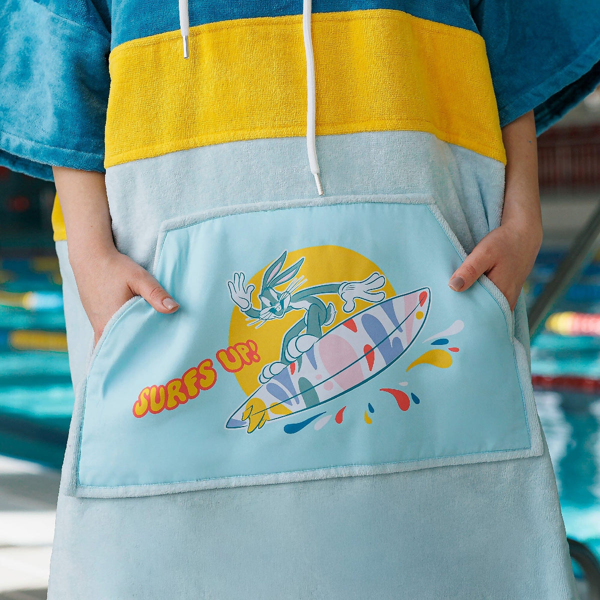 Looney Tunes Bugs Bunny Poncho, Baumwolle Velours