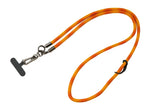Umhänge Band Schulter Hals Schlaufe für Smartphone Hülle aus Nylon Orange Gelb | System-S