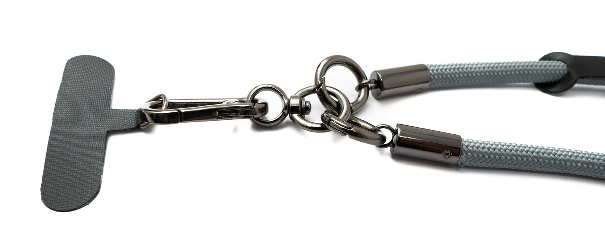 Handgelenk Schlaufe Armband für Smartphone Hülle aus Nylon in Grau | System-S