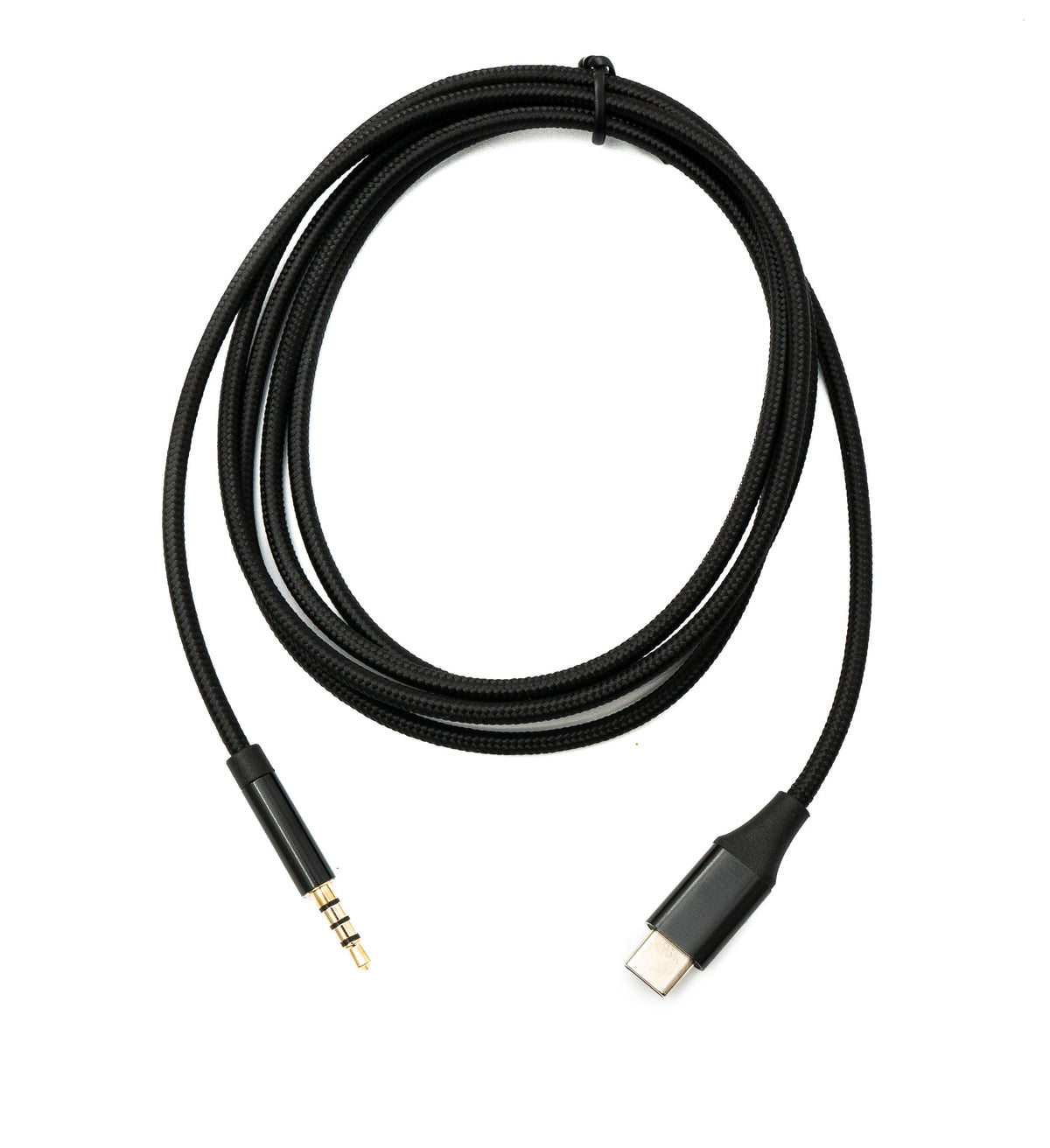 Audio Kabel 150 cm Klinke 3,5 mm Stecker zu USB 3.1 Kabel Typ C Stecker AUX in Schwarz | System-S