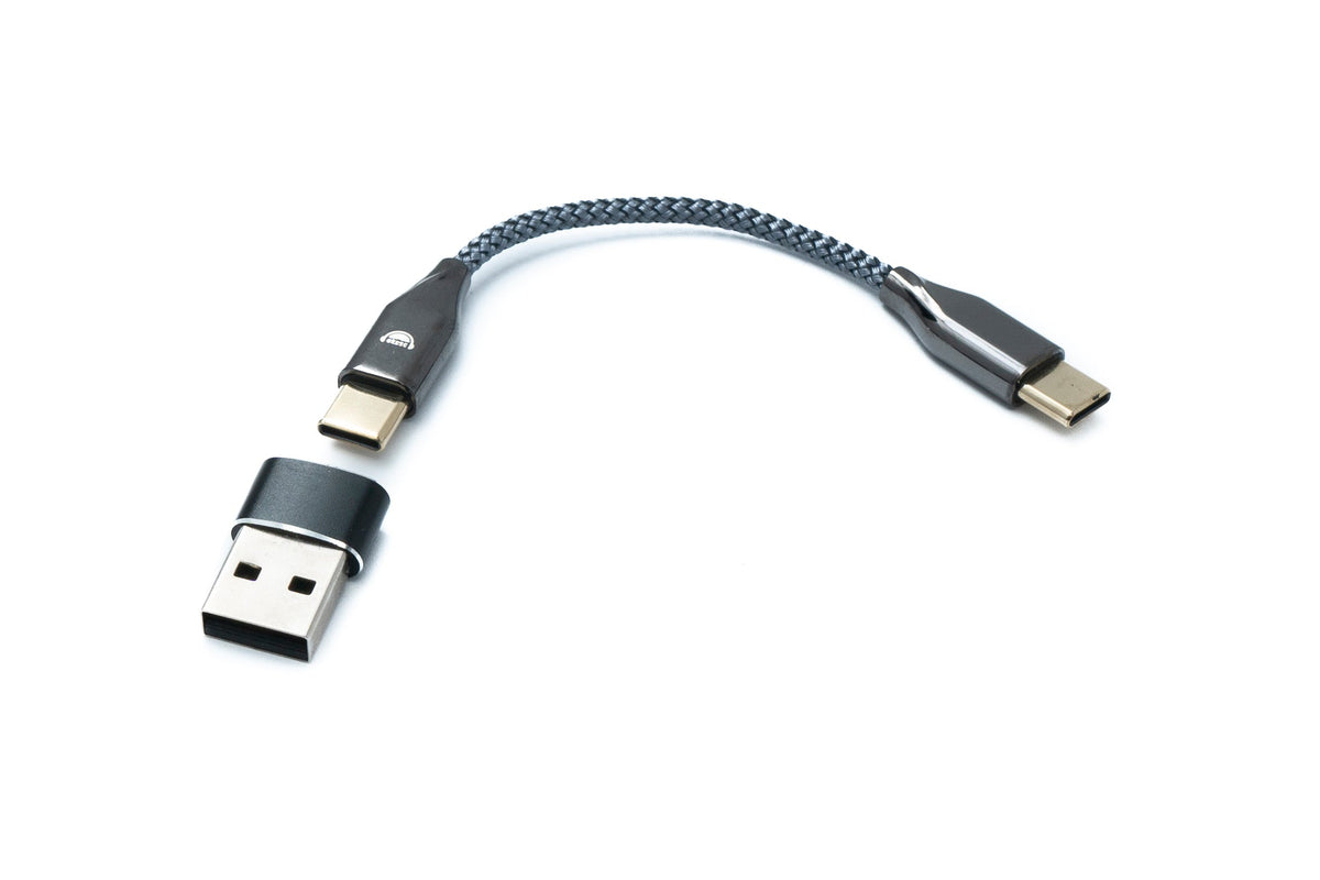 Audio Decoder Kabel 10 cm USB 3.1 Typ C Stecker zu Stecker geflochten Adapter für DAC oder AMP | System-S