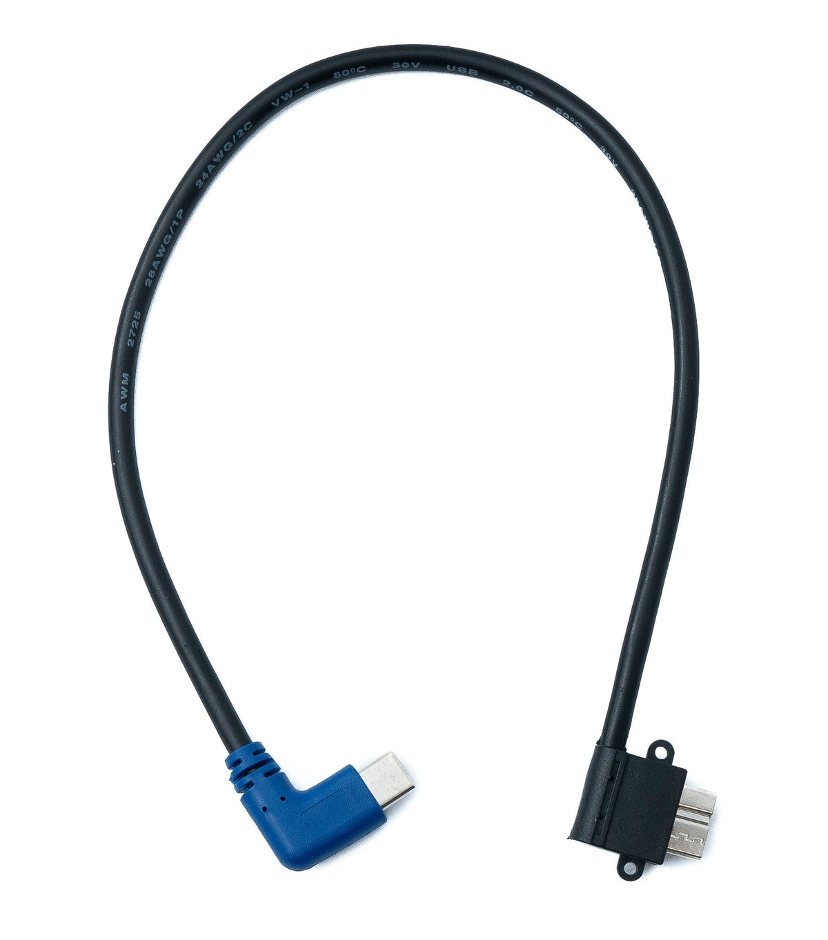 USB 3.1 Kabel 30 cm Typ C Stecker zu Micro B Stecker Winkel Left Angled Adapter | System-S