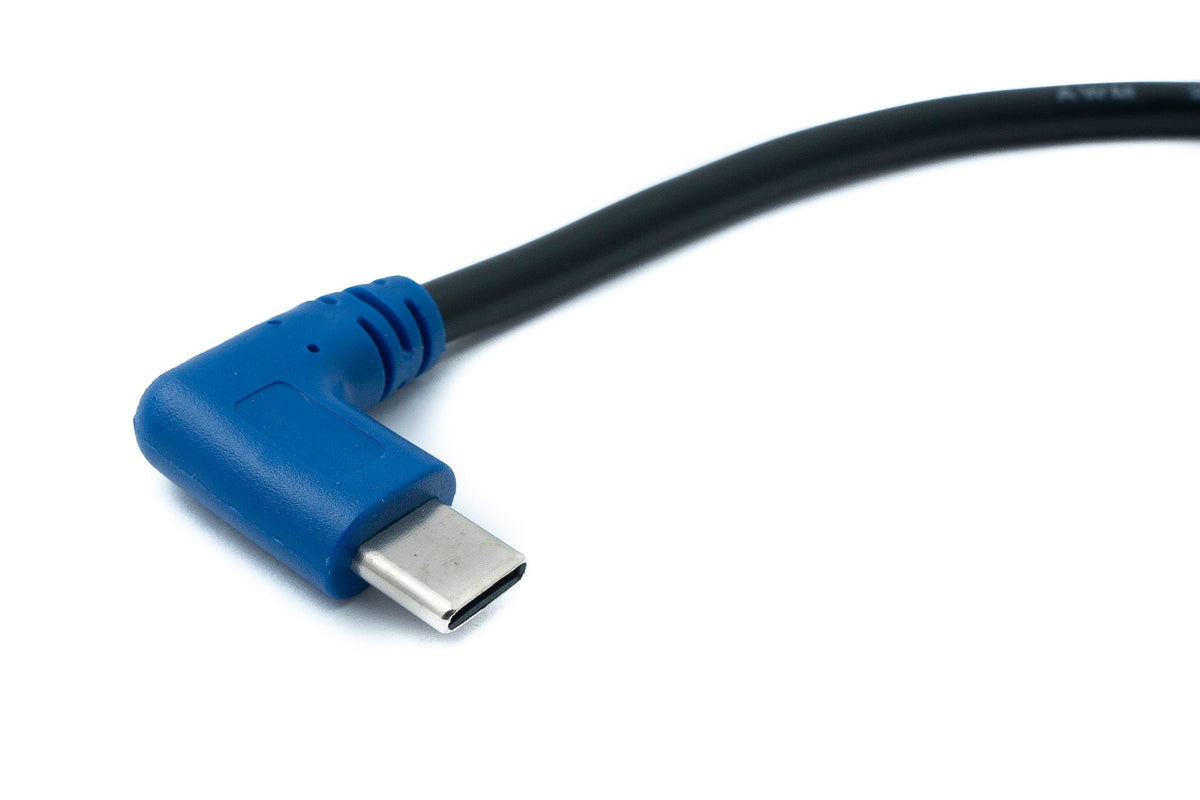 USB 3.1 Kabel 30 cm Typ C Stecker zu Micro B Stecker Winkel Left Angled Adapter | System-S