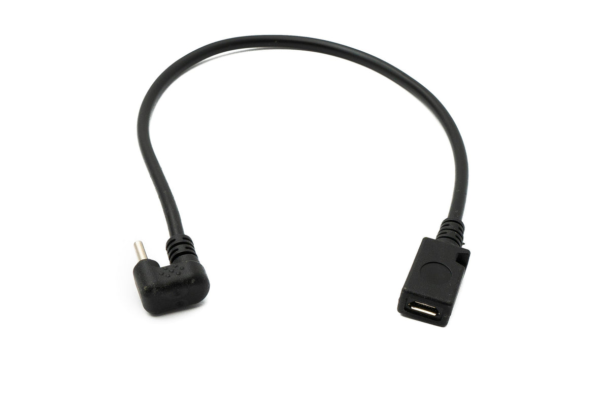 USB 3.1 Kabel 30 cm Typ C Stecker zu 2.0 Micro B Buchse 180° U Turn Winkel Adapter | System-S
