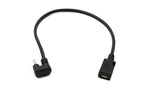 USB 3.1 Kabel 30 cm Typ C Stecker zu 2.0 Micro B Buchse 180° U Turn Winkel Adapter | System-S