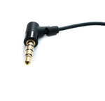 Mono In Ear Kopfhörer 120 cm AUX Klinke TRRS 3,5 mm Stecker Winkel Mikrofon | System-S